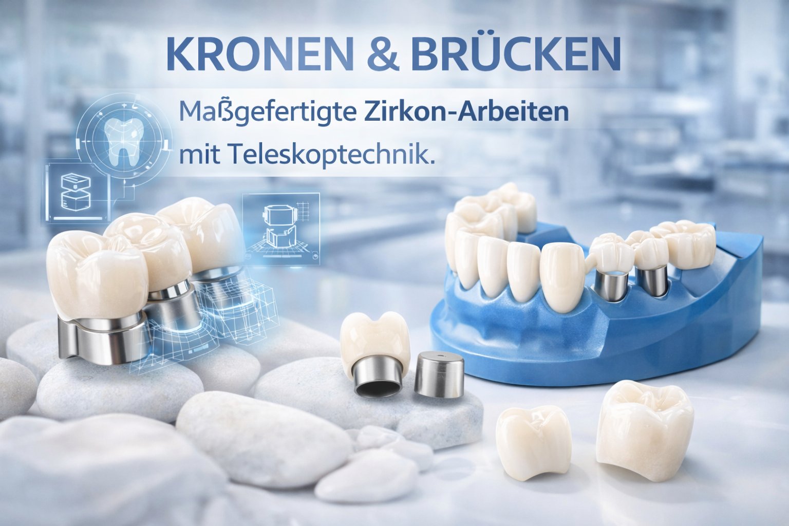 Kronen und Brücken Dentallabor Castrop-Rauxel - Maßgefertigte Zirkon-Arbeiten